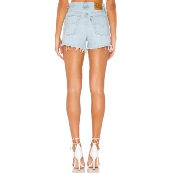 Levi’s Wedgie Distressed Jean Shorts-sz 27 - Picture 3 of 11